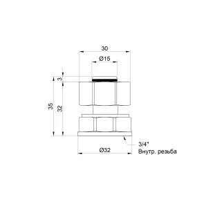 Переходник обжимной Thermo Alliance Standart 20х3/4" ВР SD153W2020 №2