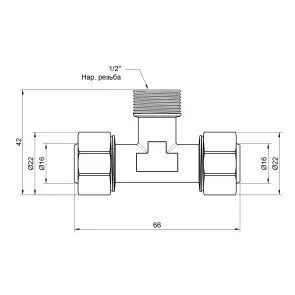 Тройник обжимной Thermo Alliance Standart 16х1/2"х16 ЗР SD160W161516 №2