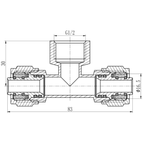 Тройник обтискний Thermo Alliance Forte 16х1/2"х16 ВР SF177W161516 №2