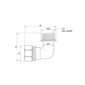 Угол обжимной Thermo Alliance Standart 16х1/2" ЗР SD157W1615 №3