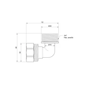 Кут обтискний SD Plus 20х3/4" ЗР SD157W2020 №3