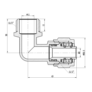Угол обжимной Thermo Alliance Forte 16х1/2" УР SF175W1615 №2