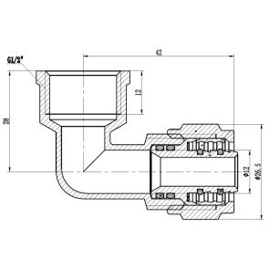 Кут обтискний Thermo Alliance Forte 16х1/2" ВР SF174W1615 №2