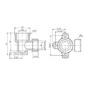 Угол обжимной настенный Thermo Alliance Forte 16х1/2" ВР SF179W1615 №2