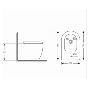 Биде напольное Qtap Jay 560х360х410 мм, White QT07443375W №2