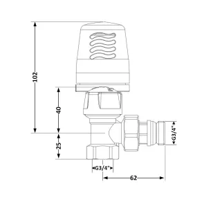 Кран радиаторный термостатический Icma 3/4"ВН угловой №764+940 82764AE06940 №2