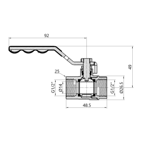 Кран шаровой Thermo Alliance Standart 1/2" ВР для газа (рычаг) SD600NG15PN40 №2