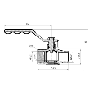 Кран кульовий Thermo Alliance Base 1/2" ВЗ для газу (важіль) SD605G15 №2