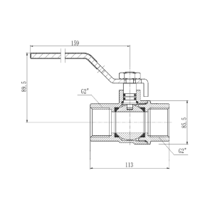 Кран шаровой SD Forte 2" ВР для газа (ручка) SF600G50 №1