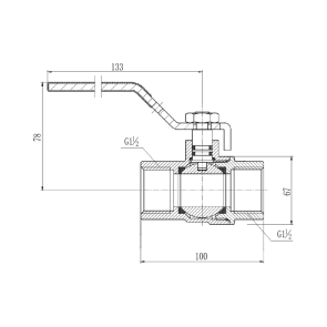 Кран кульовий SD Forte 1" 1/2 ВР для газа (ручка) SF600G40 №1
