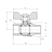 Кран кульовий Thermo Alliance Forte 1" ВЗ для газа (метелик) SF607G25