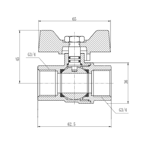 Кран шаровой Thermo Alliance Forte 3/4" ВР для газа (бабочка) SF602G20 №3