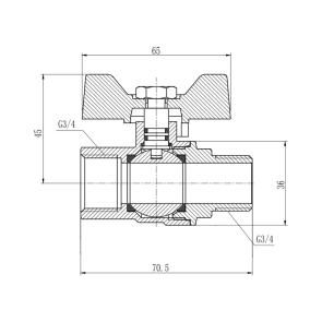 Кран кульовий Thermo Alliance Forte 3/4" ВЗ для газа (метелик) SF607G20 №4