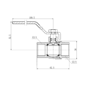 Кран кульовий Thermo Alliance Forte 3/4" ВР для газа (ручка) SF600G20 №3