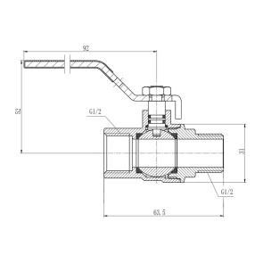 Кран шаровой Thermo Alliance Forte 1/2" ВЗ для газа (ручка) SF605G15 №3