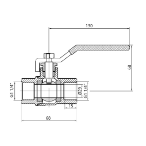 Кран шаровой Thermo Alliance Standart 1" 1/4 ВР для газа (рычаг) SD600NG32PN40 №3