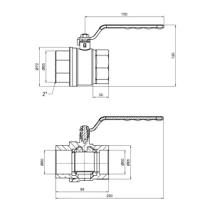 Кран кульовий Thermo Alliance Standart 2" ВР для газу (важіль) SD600NG50PN40 №3