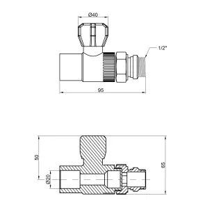 Кран кульовий радіаторний PPR Thermo Alliance 20х1/2" прямий №2