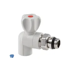 Кран кульовий радіаторний PPR Thermo Alliance 20х1/2" кутовий №1