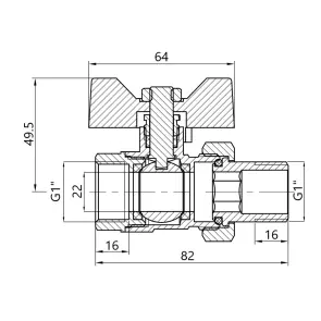Кран шаровой "Американка" Thermo Alliance Base прямой 1" SD221W25 №9
