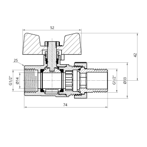 Кран шаровой "Американка" Thermo Alliance Standart прямой 1/2" SD220W15 №2