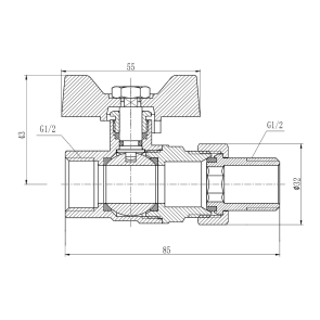 Кран шаровой "Американка" Thermo Alliance Forte 1/2" прямой SF220W15 №6