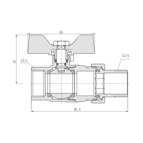 Кран кульовий "Американка" Thermo Alliance Forte 3/4" прямий SF220W20 №6