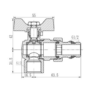 Кран шаровой "Американка" Thermo Alliance Forte 1/2" с антипротеканием угловой SF223W15 №6