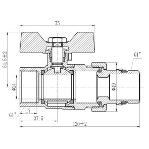Кран шаровой "Американка" Thermo Alliance Forte 1" с антитечкой прямой SF222W25 №6
