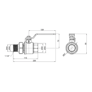 Кран шаровой "Американка" Thermo Alliance Standart 1" 1/4 ВЗ прямой SD220W32 №6