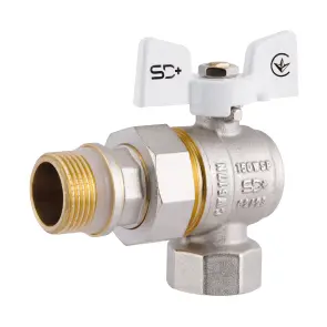 Кран шаровой Thermo Alliance Standart из Америки. (конус) антипротекание угловая бабочка латун. никелир. 3/4"зв PN40 SD901NW20PN40 №4