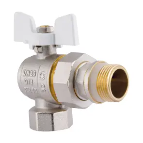 Кран шаровой Thermo Alliance Standart из Америки. (конус) антипротекание угловая бабочка латун. никелир. 3/4"зв PN40 SD901NW20PN40 №6