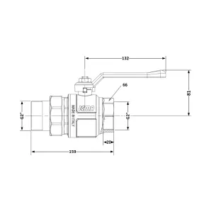 Кран шаровой "Американка" Icma 2″ (PN40) прямой №347 №2