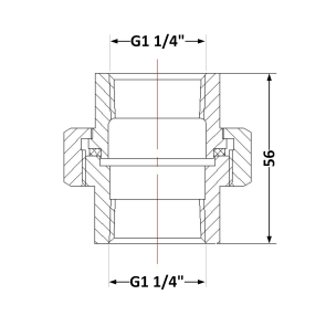 Сгон "Американка" чугунный 1" 1/4 ВР №3