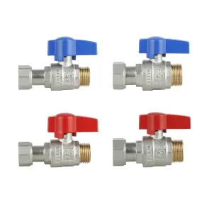Комплект прямых кранов Thermo Alliance Standart 1/2"ВН-3/4"ВН с накидной гайкой для подключения котла TAS262RBW1520 №16