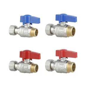 Комплект прямых кранов Thermo Alliance Standart 1/2"ВН-3/4"ВН с накидной гайкой для подключения котла TAS262RBW1520 №19