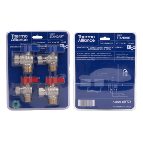Комплект угловых кранов Thermo Alliance Standart 1/2"ВН-3/4"ВН с накидной гайкой для подключения котла TAS225RBW1520 №10