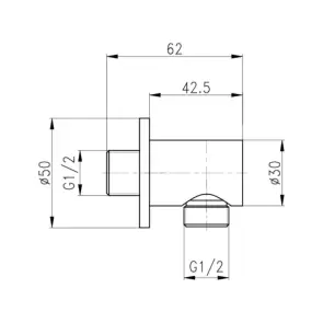 Подключение для шланга Qtap Spojenо округлое QTCRBB030 Black Matt №2