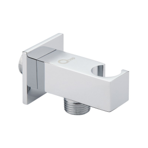 Подключение с держателем для шланга Qtap Spojeni прямоугольное QTCRMBH130 Chrome (Fixsit) №3