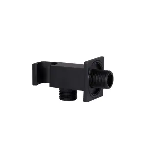 Підключення з тримачем для шланга Qtap Spojeni прямокутне QTCRBBH025 Black Matt №3