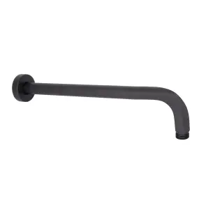 Кронштейн для верхнього душу Qtap Trubice 370 мм округлий QTTRU120BLM45927 Black Matt №1