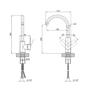 Акційний набір 3+2: Змішувач для кухонної мийки Brinex BRIN35C20N №2