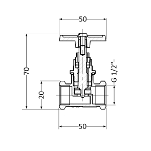 Вентиль латунний SD 15х1/2" ВР (YA) №5