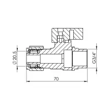 Кран шаровой обжимной Thermo Alliance Forte 20х3/4" ЗР SF262W20