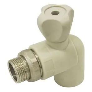 Кран із накидною гайкою кутовий ЕКО PN20 20мм 1/2" №1