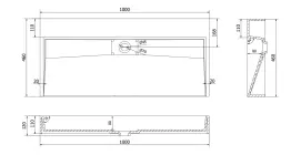 Умывальник (раковина) VBI ESTE 100 BLACK накладной подвесной