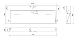 Умывальник (раковина) VBI ESTE 120 BLACK 1/O накладной подвесной