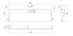 Умивальник (раковина) VBI ESTE 120 BLACK 1/O накладний підвісний №1