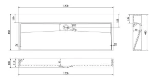 Умывальник (раковина) VBI ESTE 120 BLACK накладной подвесной №4