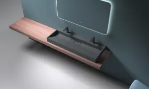 Умывальник (раковина) VBI ESTE 120 BLACK 2/O накладной подвесной №9